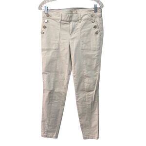 2/$30 White House Black Market Women’s Jeans Sz 4  Skimmer Cream Ankle Cropped
